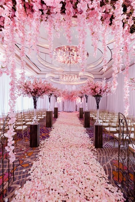 Pretty in Pink Cherry Blossom Wedding at Waldorf Astoria Las Vegas | Pink wedding theme, Cherry ...