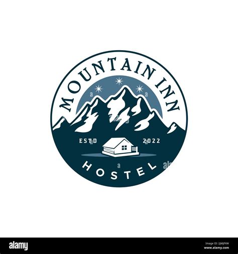 Mountain View With Home Logo For Hotel Hostel Cabin Rental Design Inspiration Stock Vector Image ...