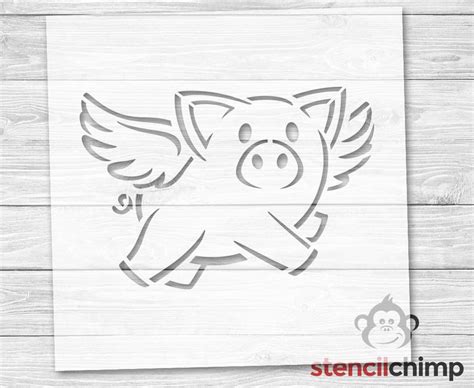 Flying Pig Stencil Farm Animal Stencil Nursery Farmhouse Fun Kid ...