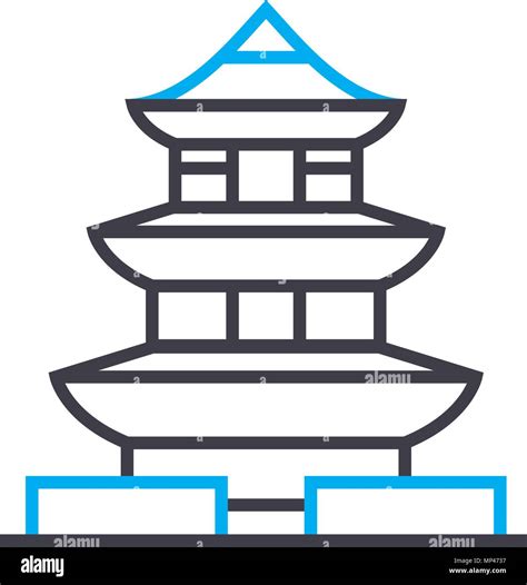 Pagoda linear icon concept. Pagoda line vector sign, symbol ...