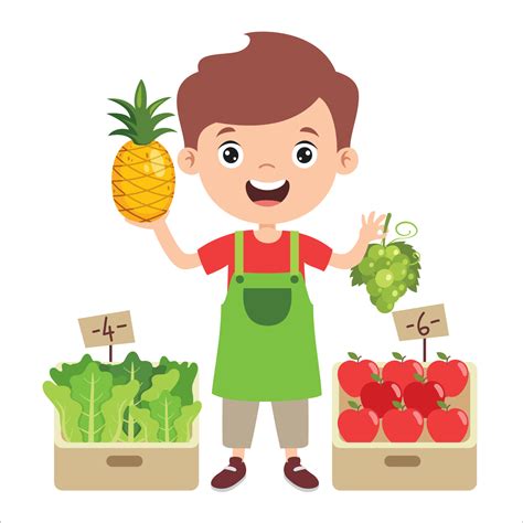 Cartoon Drawing Of A Greengrocer 5520023 Vector Art at Vecteezy