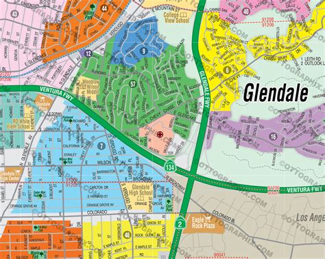 Glendale Map, Los Angeles County, CA – Otto Maps