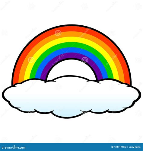 Regenbogen mit Wolke vektor abbildung. Illustration von abbildung ...