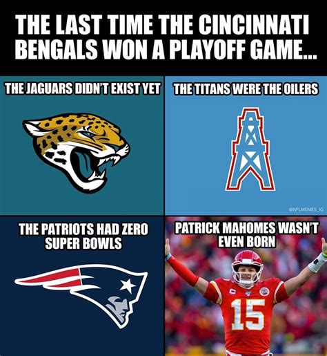 Shows You Last Time Bengals Won A Playoff Game There! : r/nflmemes