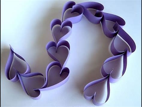 How to make a Paper Heart Chain - YouTube