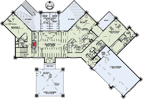 Plan 60627ND: Impressive Prairie Style Home Plan | Prairie style houses, Prairie style, House ...