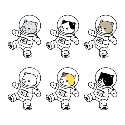 Premium Vector | Cat kitten icon space suit pet cartoon | Space drawings, Astronaut cat, Cat ...