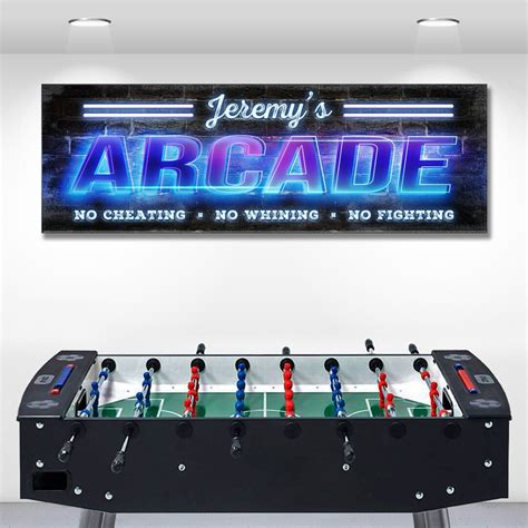 Arcade Sign Family Wall Decor Personalized Gift for Gamer Custom Arcade ...