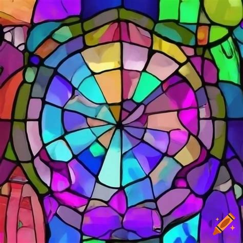 Colorful stained glass artwork on Craiyon