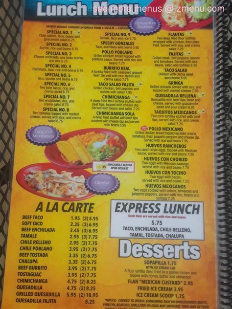 Menu at La Loma Mexican Restaurant, Murfreesboro, New Salem Hwy Suite A-4