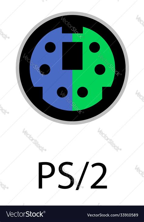 Ps2 connector for a mouse keyboard peripherals Vector Image