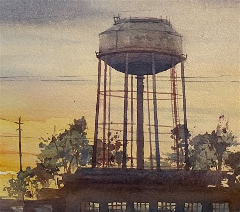 Water Tower Art Water Tower PaintingWater Tower PrintNorth | Etsy