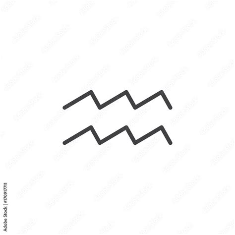 Aquarius zodiac sign line icon, outline vector sign, linear style pictogram isolated on white ...