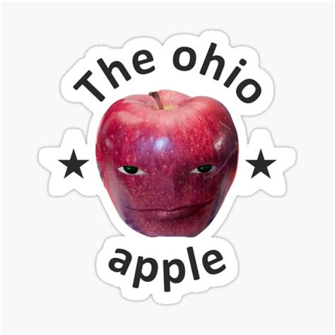 "Ohio rizz apple, apple meme from TikTok v2." Sticker for Sale by azerbera | Redbubble