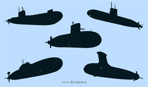 Submarine Ship Pack Silhouette Vector Download