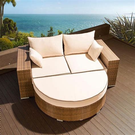 Luxury Outdoor Garden 2 Seater Sofa / Setee / Daybed Brown Rattan 13 ...