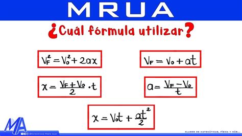 ¿Cuál fórmula utilizar? MRUA - MRUV - YouTube