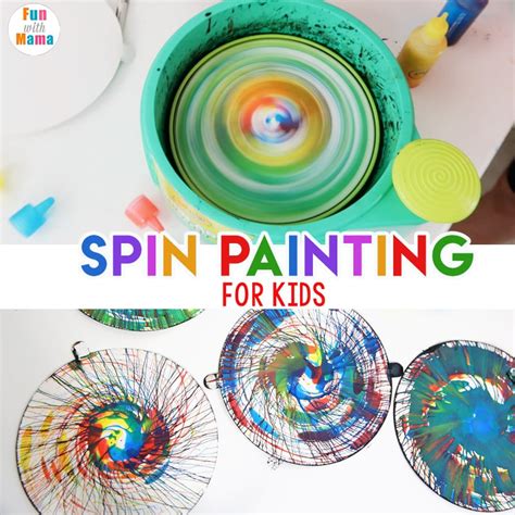 Action Art Spin Painting For Kids - Fun with Mama