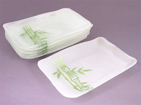 Frosted Green Bamboo Rectangular Plate Set | Personalized dinnerware ...