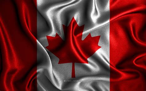 4K free download | Canadian flag silk wavy flags, North American ...