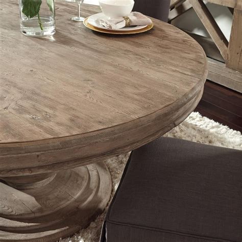 Louis Rustic Lodge Natural Brown Round Distressed Pine Wood Dining ...