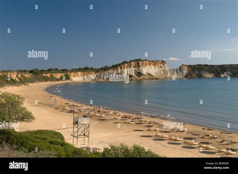 Greece. Zakynthos. Zante. Greek island. October. Geraka beach at the tip of the south-east ...