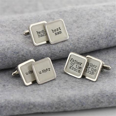 Personalised White Wedding Party Cufflinks By Posh Totty Designs ...