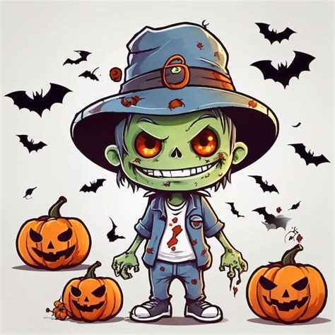 Premium Vector | Cute halloween zombie