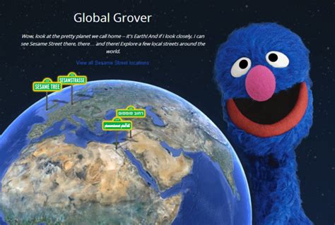 Grover Shows Users Different Versions of 'Sesame Street' From Around the World in Google Earth