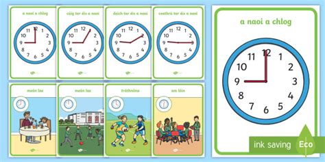 Time in Gaeilge | Display Posters | Easy to print