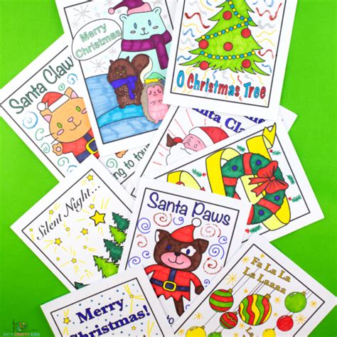 Printable Christmas Cards for Kids to Color - Arty Crafty Kids