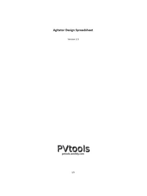 Agitator Design v1.5 | PDF