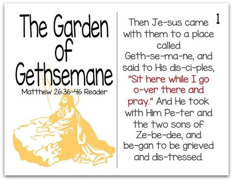 Printable Resurrection Story (Part 5 of 7) Garden of Gethsemane (Matthew 26:36-46) Teaching Kids ...