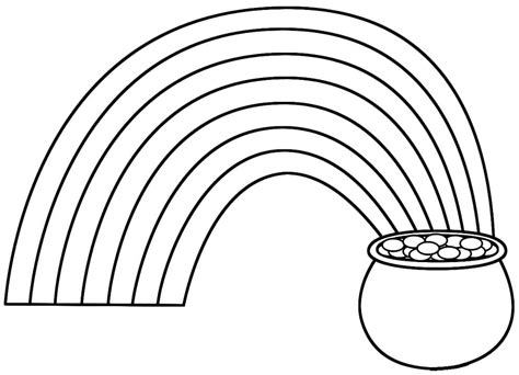 Rainbow Pot of Gold 2 Coloring Pages - Coloring Cool