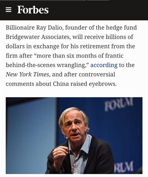 Ray Dalio reportedly referred to the hedge fund Bridgewater as his ...