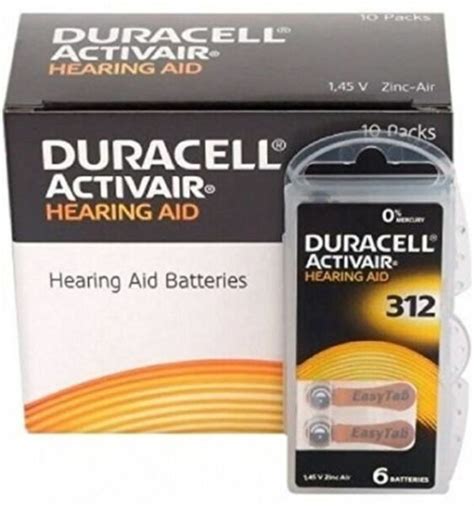 Duracell P312 Easytab/Activair Type 312 Hearing Aid Batteries for sale ...