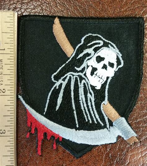 Grim Reaper Embroidered Patch, Death Iron On Patch, Skull Patch, Hooded Skeleton Patch, Skull ...