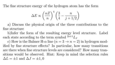 The Fine Structure of Hydrogen