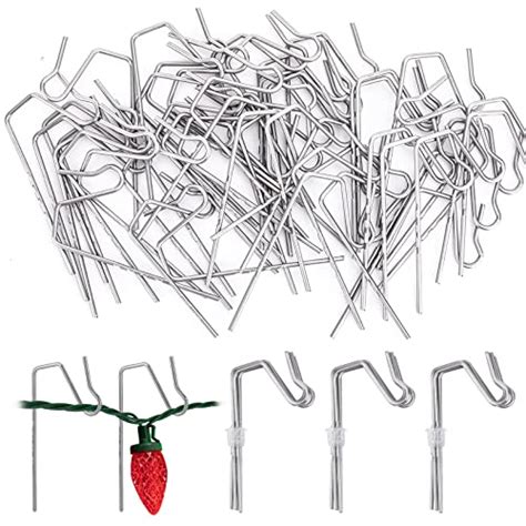 100-Count Metal Gutter Hooks for Outdoor Christmas Lights, Outside Lights Gutter Hangers for ...