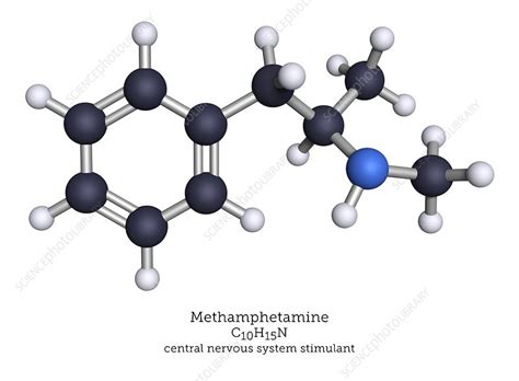 Methamphetamine drug, molecular model - Stock Image - C040/6893 ...