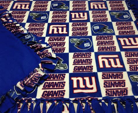 New York Giants Fleece Blanket-No Sew Fleece Blanket-Large