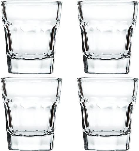 Shot Glass Set (4 Glasses) – Heavy Base 45ml / 1.5oz Shot Glasses for Liquor and Espresso ...