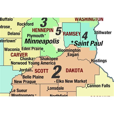 Minnesota 2024 Congressional Districts Wall Map by MapShop - The Map Shop