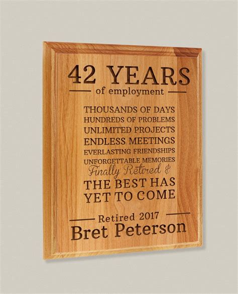 Personalized Retirement Plaque Custom Name and Years The Best Has Yet ...