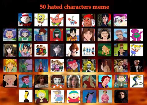 50 Hated Characters by Disneycow82 on DeviantArt