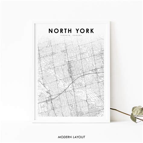 North York Toronto Map Print Ontario ON Canada Map Art - Etsy UK