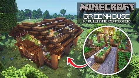 Minecraft: Greenhouse Tutorial w/ Automatic Composter (How To Build) - YouTube