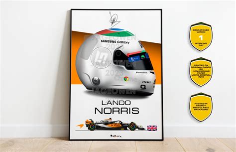 Lando Norris F1 Helmet Print 2023 Silverstone British GP - Etsy