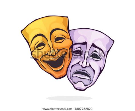 Two Theatrical Comedy Drama Mask Bipolar Stock Vector (Royalty Free ...