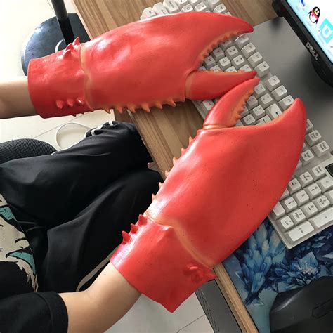 1 Pair Novelty Lobster Claws Gloves Halloween Party Cosplay Gauntlet Cartoon Crab Lobster ...